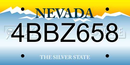 4BBZ658 Nevada License Plate
