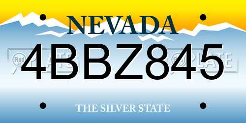 4BBZ845 Nevada License Plate