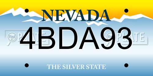 4BDA93 Nevada License Plate