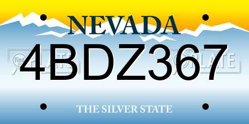 4BDZ367 Nevada License Plate