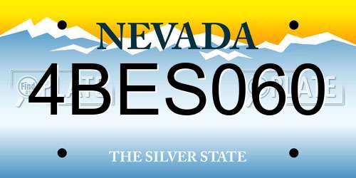 4BES060 Nevada License Plate