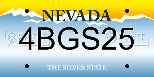 4BGS25 Nevada License Plate