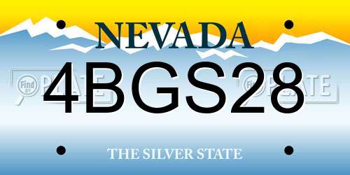 4BGS28 Nevada License Plate