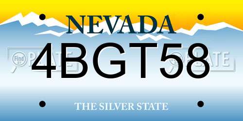 4BGT58 Nevada License Plate