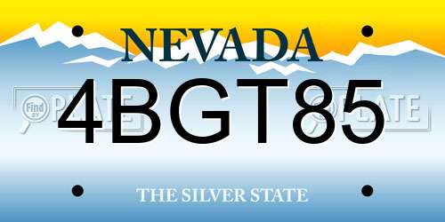 4BGT85 Nevada License Plate