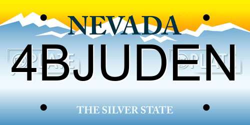 4BJUDEN Nevada License Plate