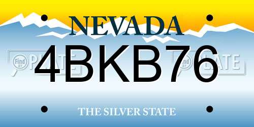 4BKB76 Nevada License Plate