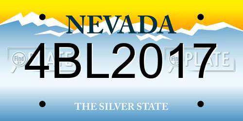 4BL2017 Nevada License Plate