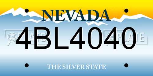 4BL4040 Nevada License Plate