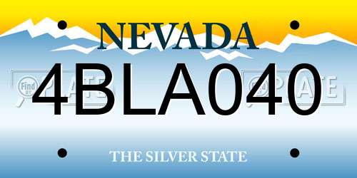 4BLA040 Nevada License Plate