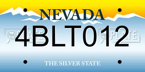 4BLT012 Nevada License Plate