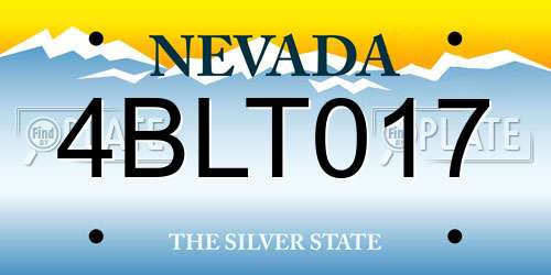 4BLT017 Nevada License Plate