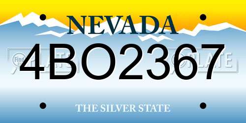 4BO2367 Nevada License Plate