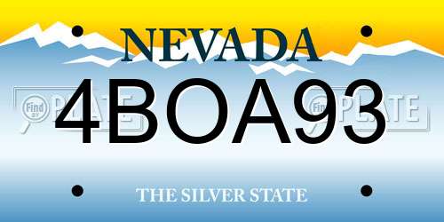 4BOA93 Nevada License Plate
