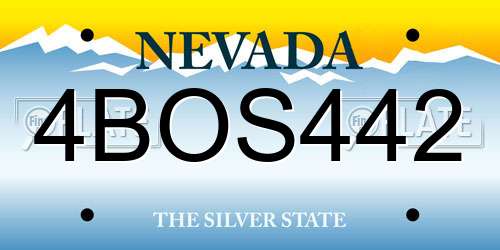 4BOS442 Nevada License Plate