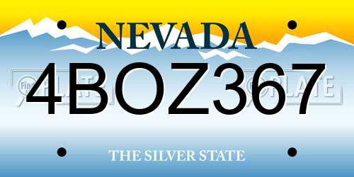 4BOZ367 Nevada License Plate