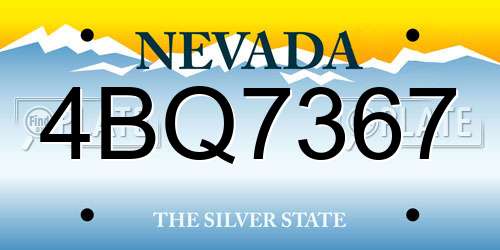 4BQ7367 Nevada License Plate