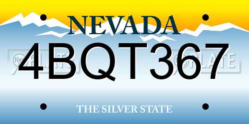 4BQT367 Nevada License Plate