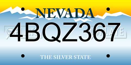4BQZ367 Nevada License Plate