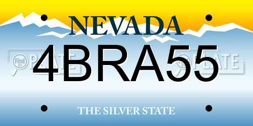 4BRA55 Nevada License Plate