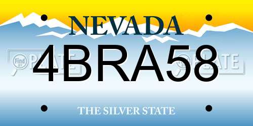 4BRA58 Nevada License Plate