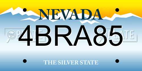4BRA85 Nevada License Plate