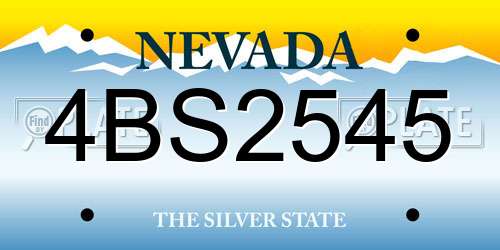 4BS2545 Nevada License Plate