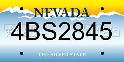 4BS2845 Nevada License Plate