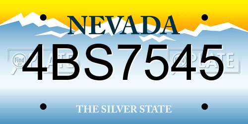 4BS7545 Nevada License Plate