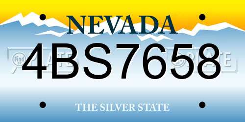 4BS7658 Nevada License Plate