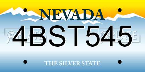 4BST545 Nevada License Plate