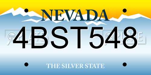 4BST548 Nevada License Plate