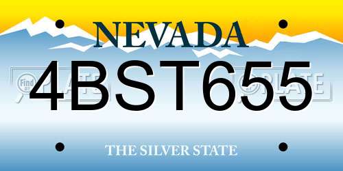 4BST655 Nevada License Plate