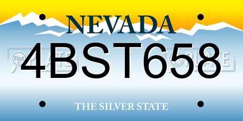 4BST658 Nevada License Plate