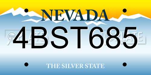 4BST685 Nevada License Plate