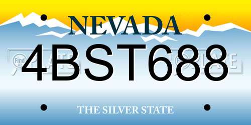 4BST688 Nevada License Plate
