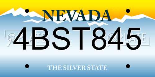 4BST845 Nevada License Plate