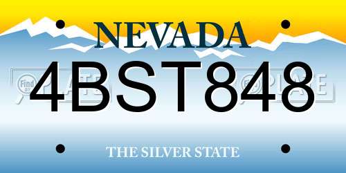 4BST848 Nevada License Plate