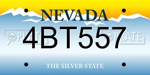 4BT557 Nevada License Plate