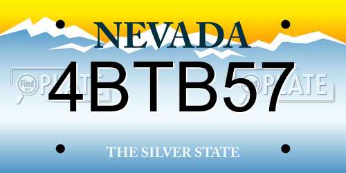 4BTB57 Nevada License Plate