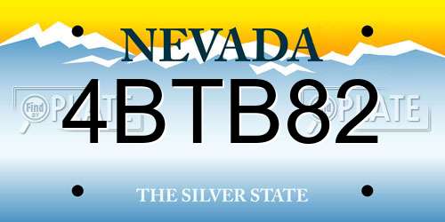 4BTB82 Nevada License Plate