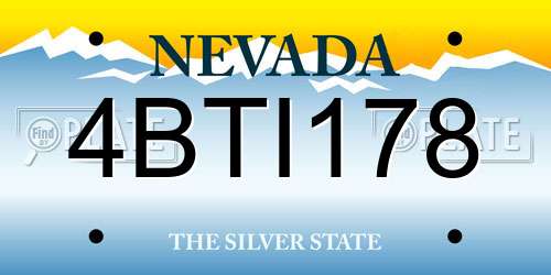4BTI178 Nevada License Plate