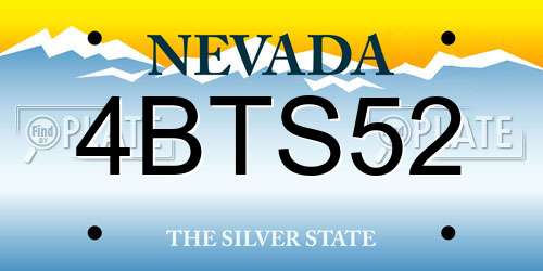 4BTS52 Nevada License Plate