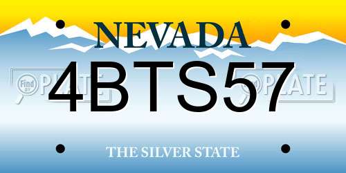 4BTS57 Nevada License Plate