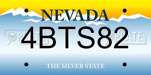 4BTS82 Nevada License Plate