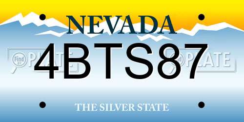 4BTS87 Nevada License Plate