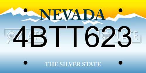 4BTT623 Nevada License Plate