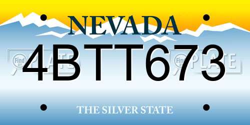4BTT673 Nevada License Plate