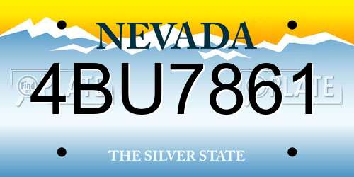 4BU7861 Nevada License Plate
