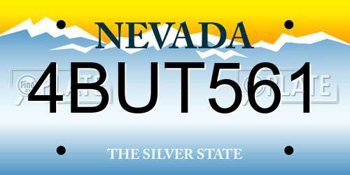4BUT561 Nevada License Plate